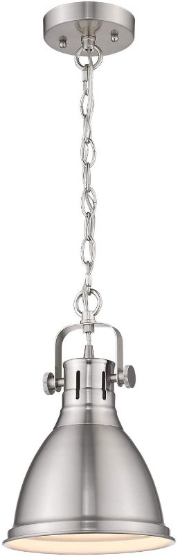 Photo 1 of Emliviar Modern Mini Pendant Light, 8 inch Hanging Light with Metal Shade, Brushed Nickel Finish, 4054M BN
