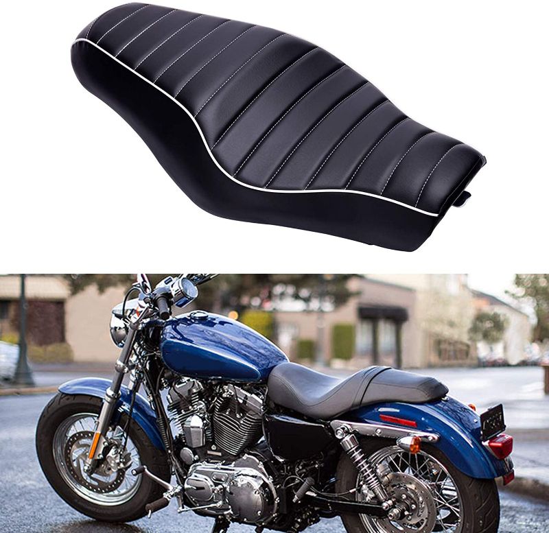 Photo 1 of **NEW** Motorcycle Driver Passenger Two Up Seat for Sportster 883 1200 XL1200 (Black-Transversel Bar)
