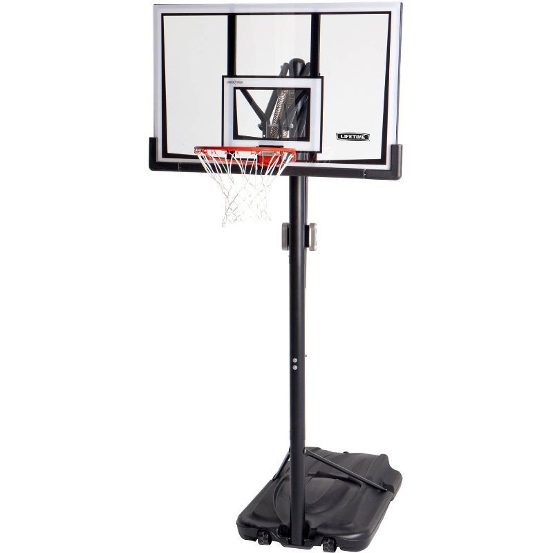 Photo 1 of Lifetime 52" Steel-Framed Shatterproof Portable Front Height Adjustable Basketball System, 90061
