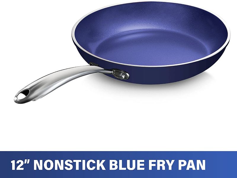Photo 1 of 
Granitestone Blue 12 XL Frying Pan with Ultra Durable Mineral and Diamond Triple Coated 100% PFOA Free Skillet with Stay Cool Stainless Steel Handle Oven