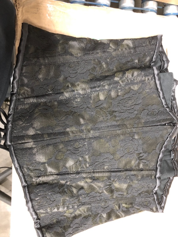 Photo 1 of UNDERBUST CORSET WITH BLACK LACE OVERLAY IN BLACK- LARGE