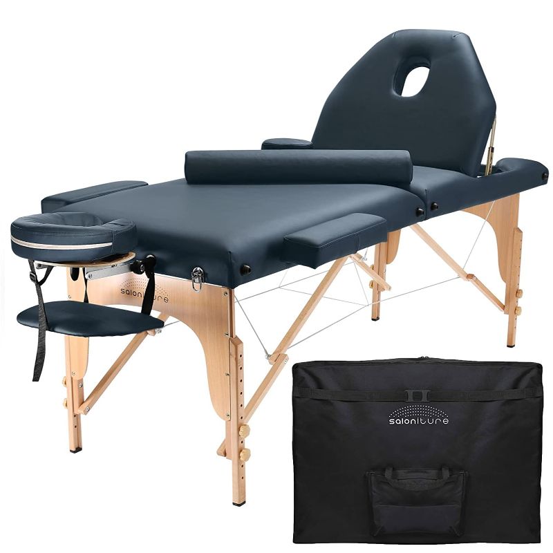 Photo 1 of **STOCK IMAGES ARE FOR REFERENCE ONLY**  
Professional Portable Massage Table with Backrest 