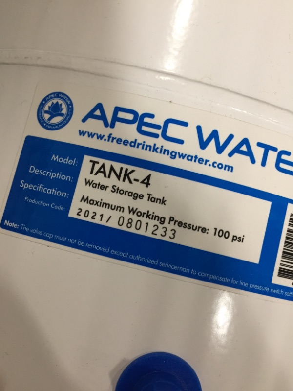 Photo 2 of APEC Water Systems TANK-4 4 Gallon Residential Pre-Pressurized Reverse Osmosis Water Storage Tank