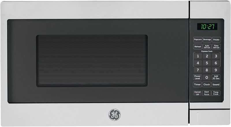 Photo 1 of TESTED WORKS*
GE JES1072SHSS Microwave Oven 0.7 Cubic Feet Capacity, 700 Watts Kitchen Essentials for The Countertop or Dorm Room Stainless Steel
