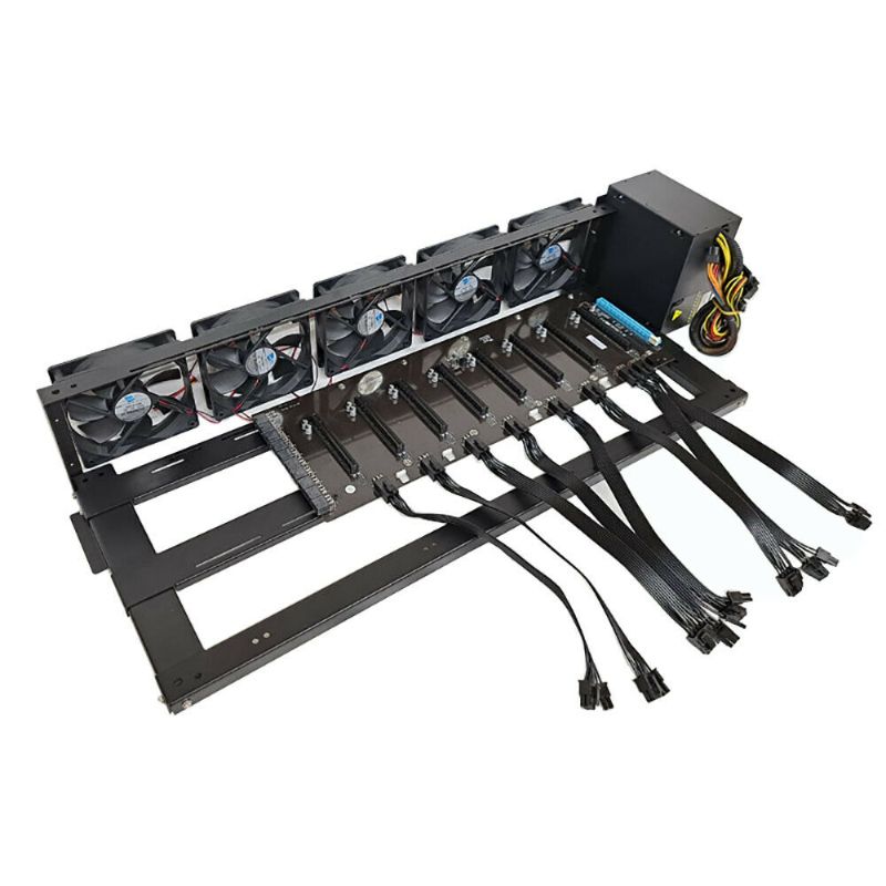 Photo 1 of ***TESTED; NON-FUNCTIONAL PARTS ONLY***
8 GPU Motherboard Mining Rig Frame Open Stackable Computer Case Ethereum B85 
Frame Included
