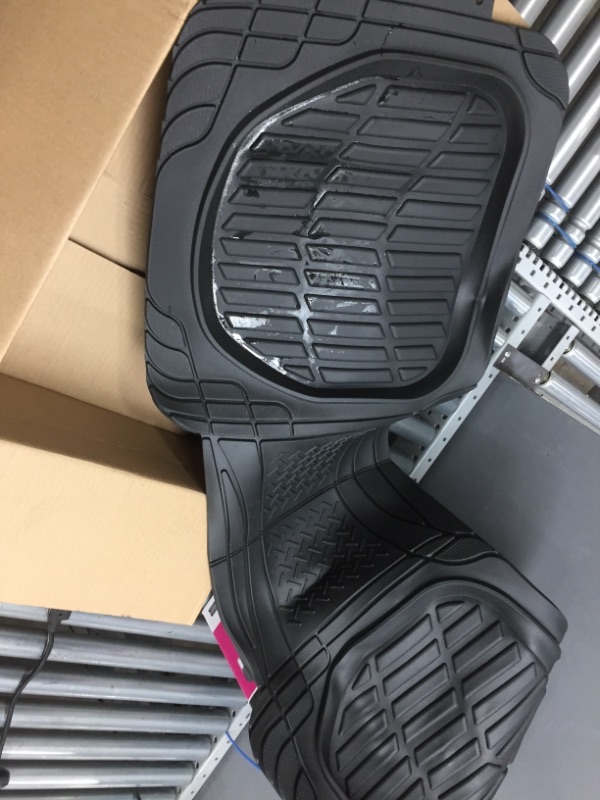 Photo 3 of Motor Trend 923-BK Black FlexTough Contour Liners-Deep Dish Heavy Duty Rubber Floor Mats for Car SUV Truck and Van-All Weather Protection Trim to Fit Most Vehicles