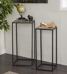 Photo 1 of *SIMILAR TO STOCK PHOTO* Deco 79 METAL SQUARE PEDESTAL NESTING SET OF 2, 24" x 28"
