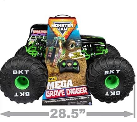 Photo 1 of Monster Jam, Official Mega Grave Digger All-Terrain Remote Control Monster Truck with Lights, 1: 6 Scale
