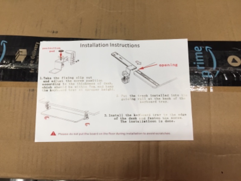 Photo 7 of *Damaged* Factory Fi Under Desk Keyboard Tray, Height Adjustable Ergonomic Keyboard & Mouse Tray, Desk Mount Slider, Durable and Portable, Slide-Out Platform Computer Drawer for Typing & Mouse Work - White

