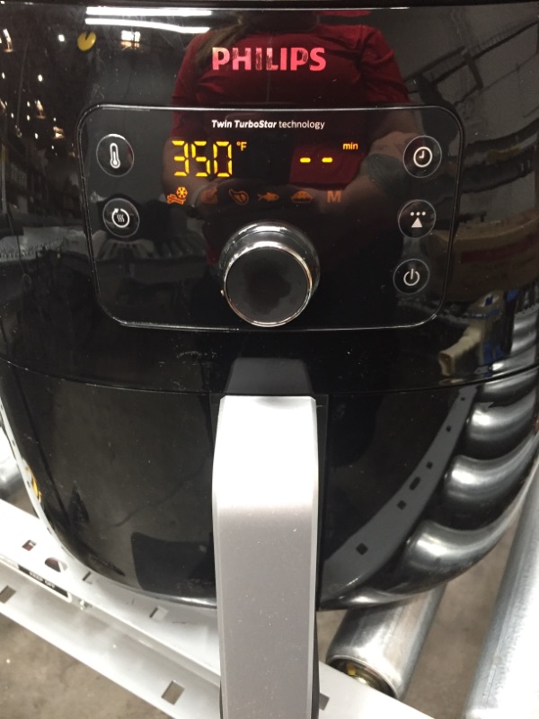 Photo 4 of Philips Kitchen Appliances Premium Digital Airfryer with Fat Removal Technology + Recipe Cookbook, 3 qt, Black, HD9741/99, X-Large