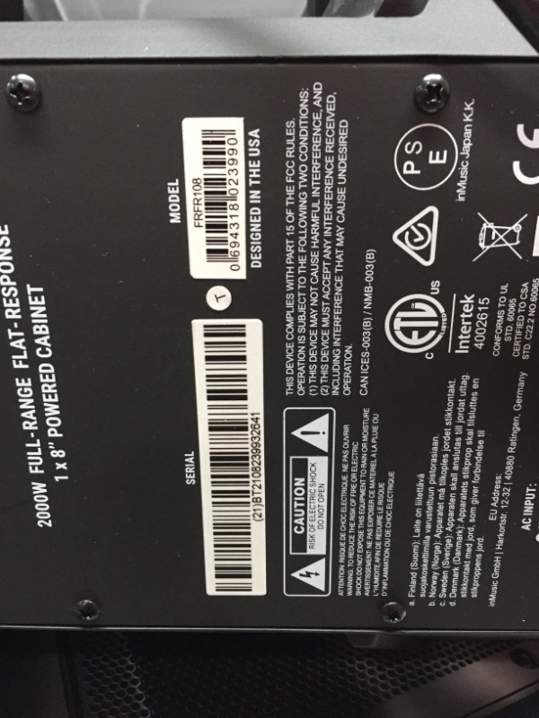 Photo 7 of HeadRush FRFR-108 | 2000W Full-Range Flat-Response Powered Guitar Cabinet

*USED- DIRTY**

ITEM TURNS ON SEE PICTURES