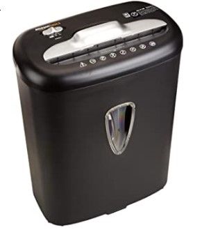 Photo 1 of *SIMILAR TO STOCK IMAGE* Amazon Basics 8-Sheet Capacity, Cross-Cut Paper and Credit Card Shredder, 4.1 Gallon
