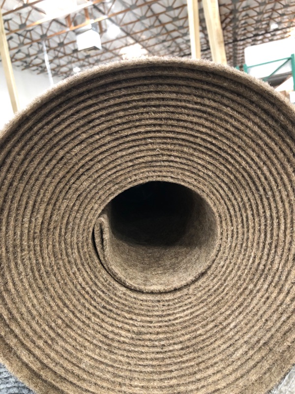 Photo 2 of  Beige 6 ft. W Indoor/Outdoor Ribbed Texture Carpet THIN LENGTH UNKNOWN 
