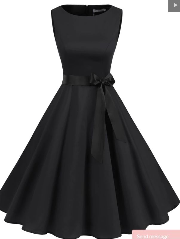 Photo 1 of Vintage Style Women's 1950s Retro Dresses Scoop A-line Simple Swing Dress  - LARGE
