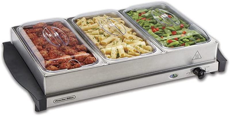 Photo 1 of Proctor Silex 34300 Server & Food Buffets Food Warmer, Three 2.2 qt Chafing