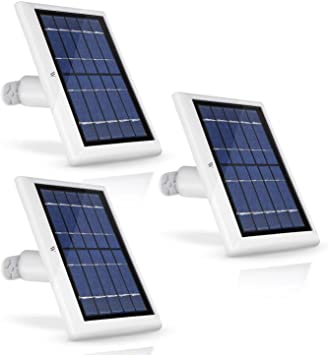 Photo 1 of Wasserstein Solar Panel Compatible with Ring Spotlight Cam Battery, Ring Stick Up Cam Battery & Reolink Argus Pro(3  Pack, White) - Camera Not Included
