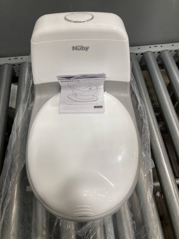 Photo 3 of Nuby My Real Potty Training Toilet with Life-Like Flush Button & Sound for Toddlers & Kids, White