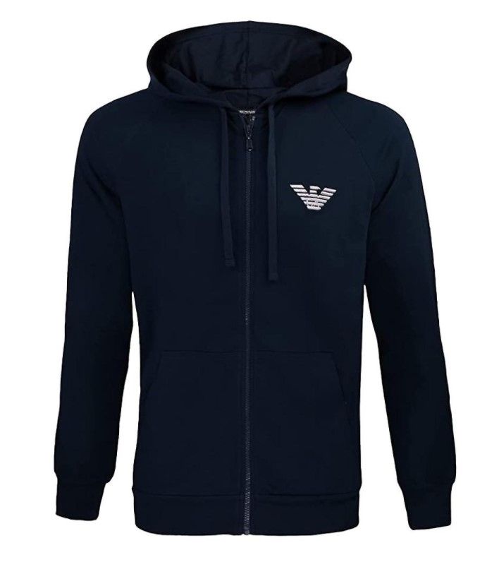 Photo 1 of Emporio Armani Loungewear Eagle Full Zip Sweatshirt - Marine/Silver medium  
