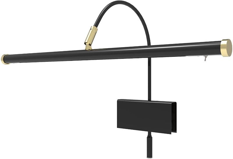 Photo 1 of Cocoweb 19" Grand Piano Lamp - Adjustable, Black with Brass Accents, LED Clip-on with Dimmer - GPLED19D
