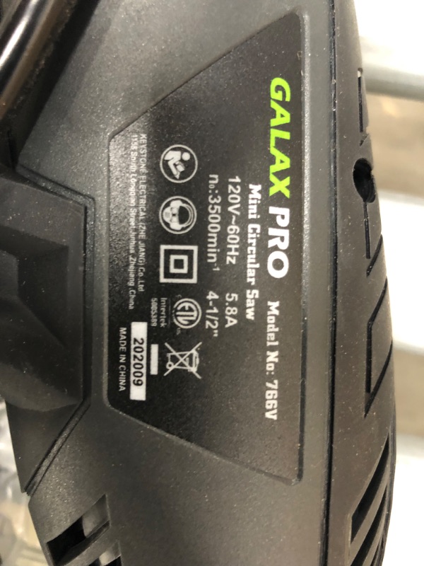 Photo 3 of GALAX PRO 5.8 Amp 3500 RPM Circular Saw, Max. Cutting Depth 1-11/16"(90°),1-1/8"(45°?Compact Saw with 4-1/2" 24T and 40T TCT Blades, Vacuum Adapter, Blade Wrench, and Rip Guide