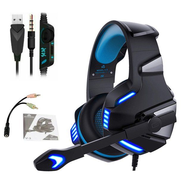 Photo 1 of Hunterspider V3 Gaming Headset Stereo Noise Cancelling Wired Earphone LED Gaming Microphone Headphone
