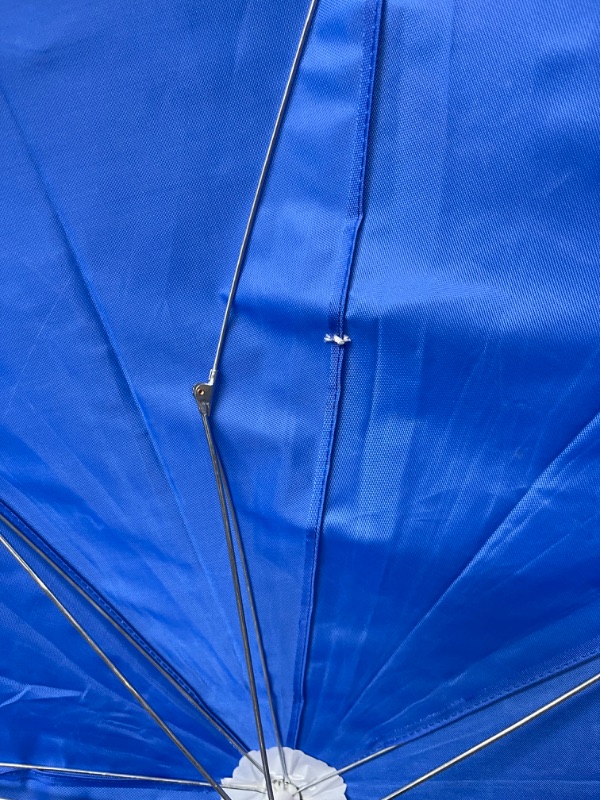 Photo 3 of Heritage Kids Outdoor Beach Chair for Kids with Clip on Umbrella, Blue Anchor
**umbrella is damaged 