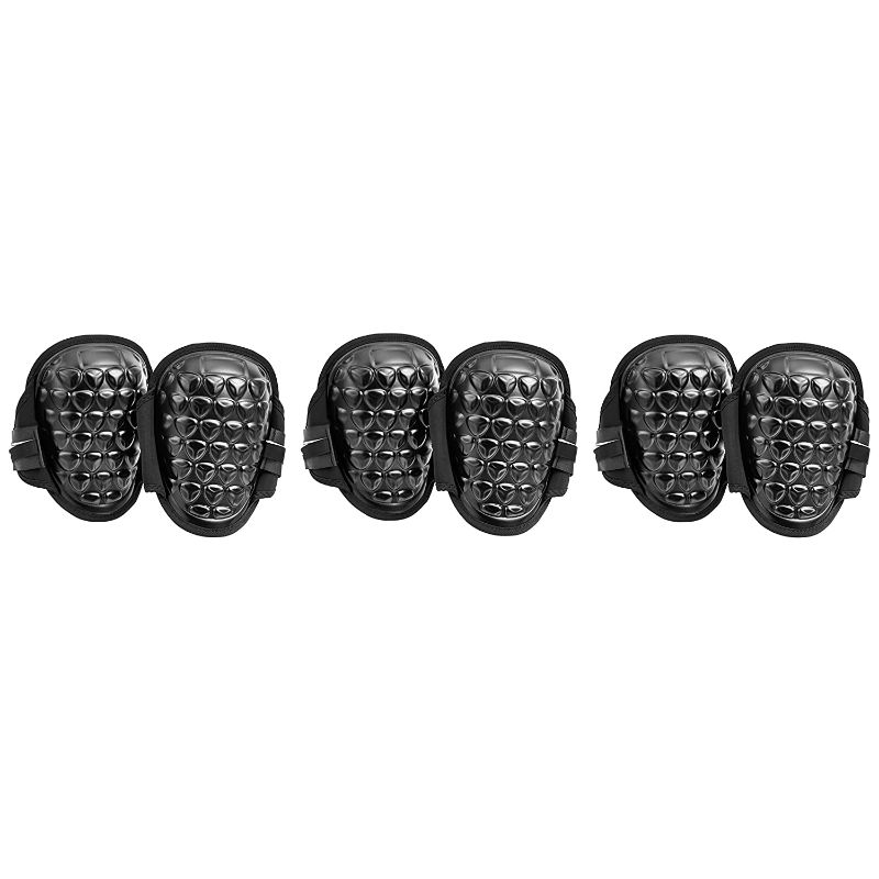 Photo 1 of AmazonCommercial Gel-Foam Knee Pads, 8.66 in, Black, 3 pairs
