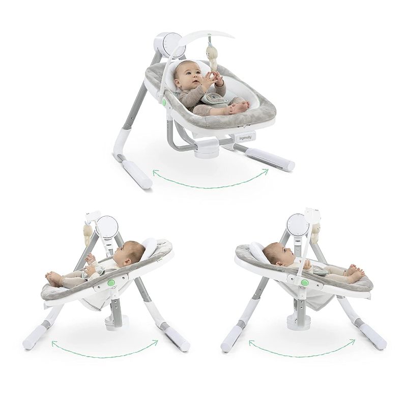 Photo 1 of Ingenuity Anyway Sway 5-Speed Multi-Direction Portable Baby Swing with Vibrations - Spruce, 0-9 Months
