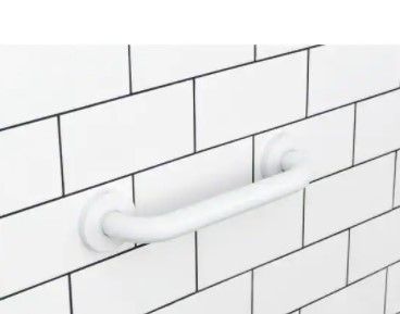 Photo 1 of 12 in. x 1-1/4 in. Concealed Flange ADA Compliant Grab Bar in White
