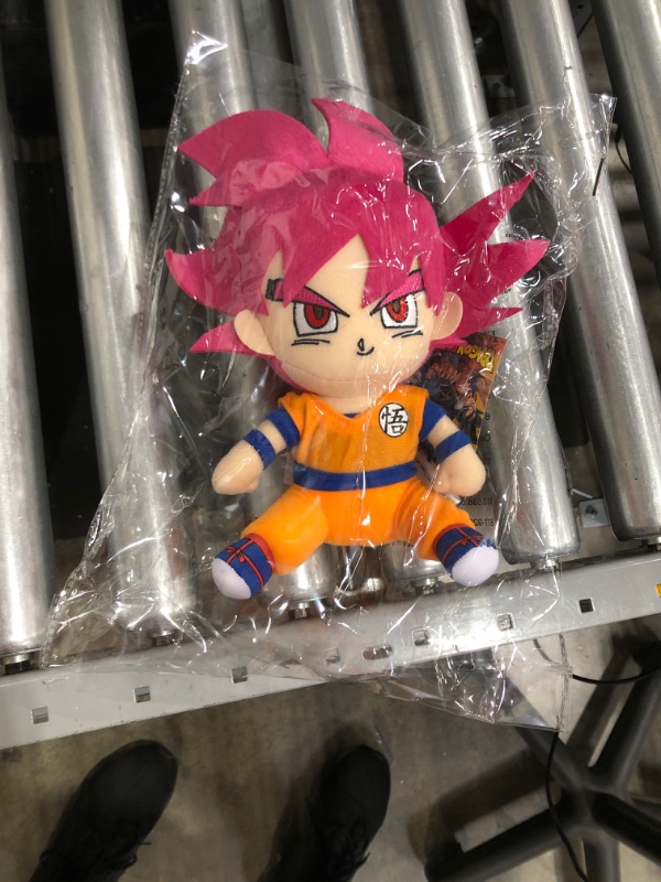 Photo 2 of Dragon Ball Super - Super Saiyan God Goku Sitting Pose Animation Official 7" Plush
