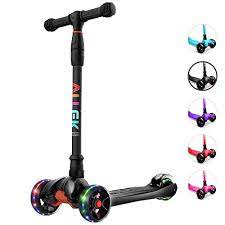 Photo 1 of Allek Kick Scooter B02 with Light-Up Wheels and 4 Adjustable Heights for Children from 3-12yrs (Black)