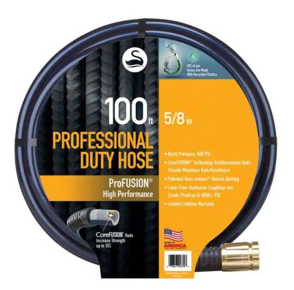 Photo 1 of  SLIGHTLY WET FROM USE, Swan 5/8 in. Dia. x 100 ft. ProFUSION High Performance Garden Hose