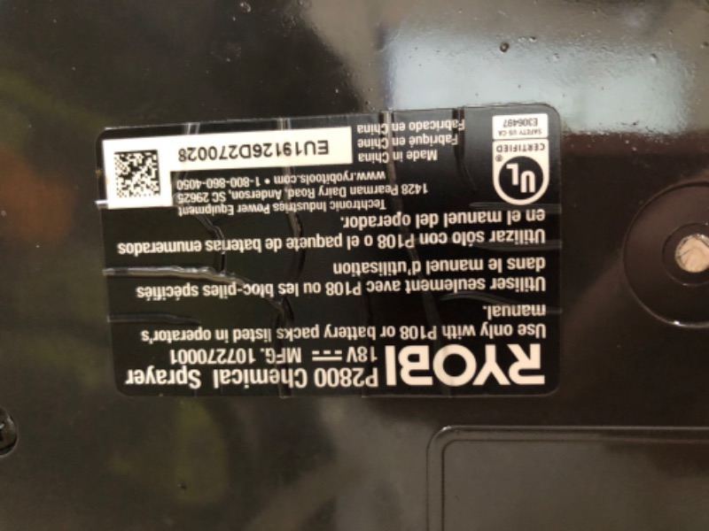 Photo 4 of **MISSING BATTERY** RYOBI ONE+ 18V Cordless Battery 1 Gal. Chemical Sprayer with 1.3 Ah Battery and Charger