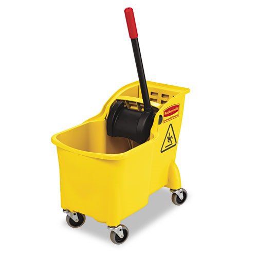 Photo 1 of ** ONE OF THE WRINGING PLATES IS OFF TRACK** Rubbermaid Commercial FG738000YEL Tandem 31 Quart Mop Bucket/Wringer Combo (Yellow)