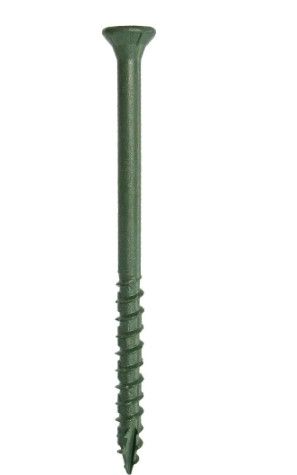 Photo 1 of 3 in. Green Exterior Self-Starting Star Flat-Head Wood Deck Screws #9 (5 lbs)
