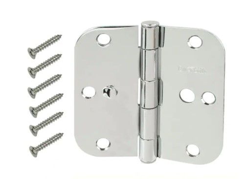 Photo 1 of **SET OF 4**
3-1/2 in. Chrome 5/8 in. Radius Security Door Hinges Value Pack (3-Pack)
