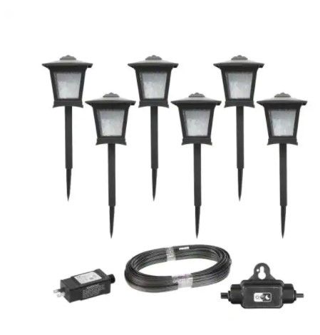 Photo 1 of ** UNCLEAN**
Low Voltage Black Outdoor Integrated LED Landscape Path Light (6-Pack Kit)