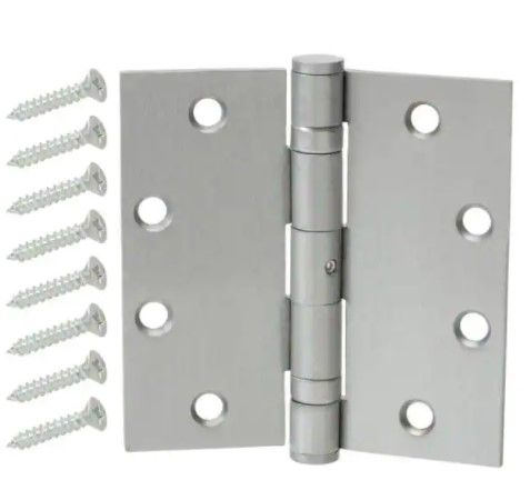 Photo 1 of ** SETS OF 3**
4-1/2 in. Square Satin Chrome Ball Bearing Door Hinge
