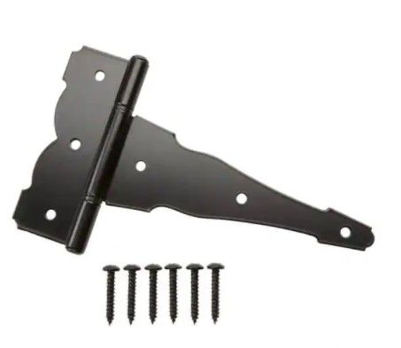 Photo 1 of ** SETS OF 3**
8 in. x 5.5 in. Black Heavy-Duty Decorative Tee Hinge
