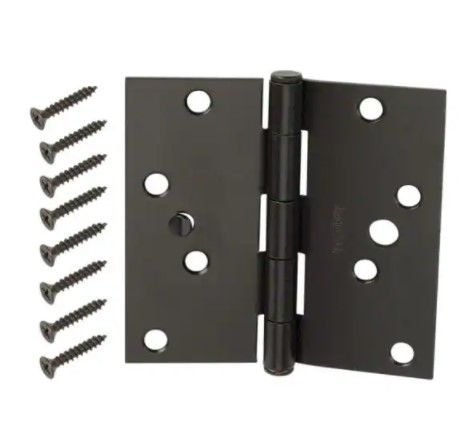 Photo 1 of ** SETS OF 3**
4 in. Oil-Rubbed Bronze Square Corner Security Door Hinges Value Pack (3-Pack)
