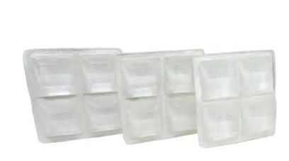 Photo 1 of ** SETS OF 6**
3/4 in. Clear Soft Rubber Plastic Like Self-Adhesive Square Bumpers (12-Pack)
