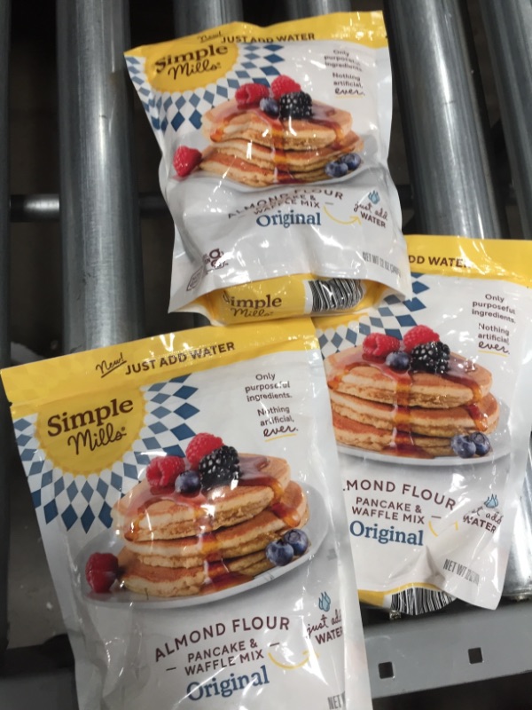 Photo 2 of **** Best By Feb 11 2022** No Returns*** No Refunds*** Simple Mills Just Add Water Almond Flour Pancake & Waffle Mix, Gluten Free 12oz, 3 Count