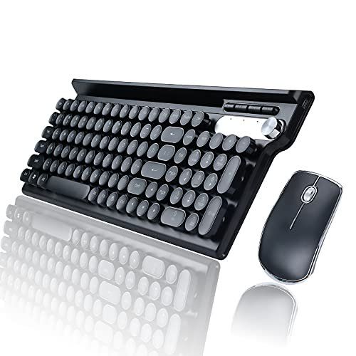 Photo 1 of Qudodo Wireless Keyboard and Mouse Combo, 2.4GHz Full Size Typewriter Keyboard Wireless Mouse Keyboard, 110 Keys Waterproof Keyboard with Round Keycaps, 5 Shortcut Buttons Keyboard for PC, Laptop, Mac
