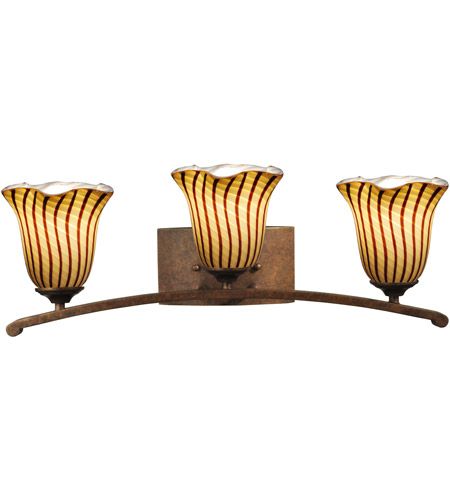 Photo 1 of dale tiffany Evelyn 3 Light 25 inch Antique Golden Bronze Wall Sconce Wall Light
