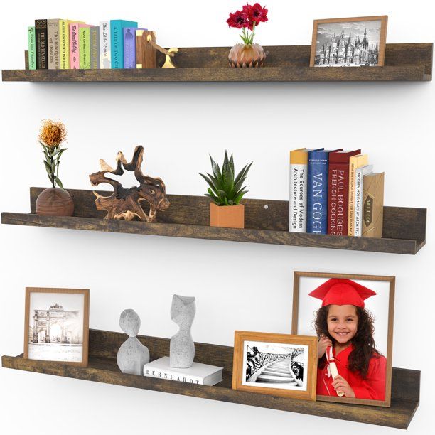 Photo 1 of Floating Shelves, Set of 3 Wall Shelves (Multiple Sizes & Colors) by Icona Bay
