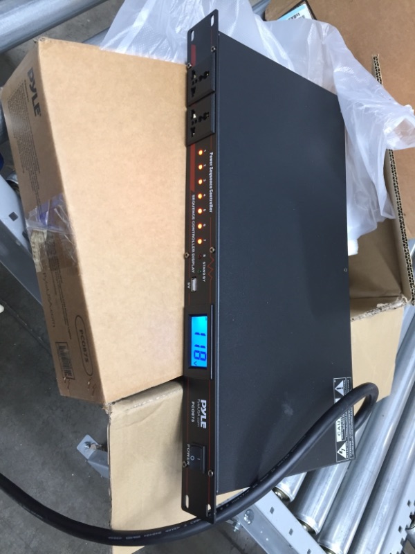 Photo 1 of 10 Outlet Power Sequencer Conditioner - 13 Amp 2000W Rack Mount Pro Audio Digital Power Supply Controller Regulator w/Voltage Readout, Surge Protector, for Home Theater Stage/Studio Use - Pyle PCO875