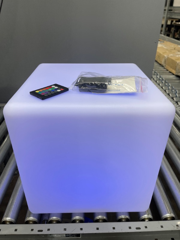 Photo 2 of LOFTEK LED Light Cube: 16-inch 16 RGB Colors Cube Chair with Remote