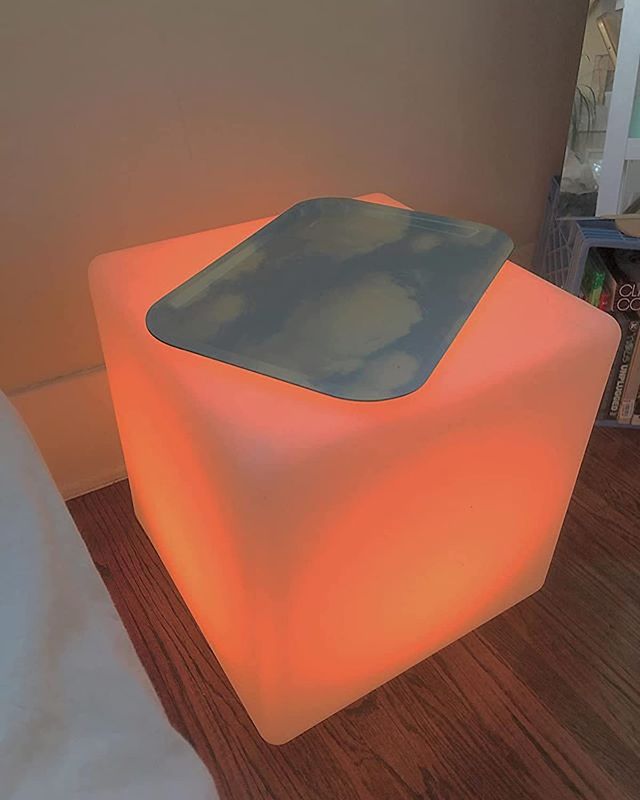 Photo 1 of LOFTEK LED Light Cube: 16-inch 16 RGB Colors Cube Chair with Remote