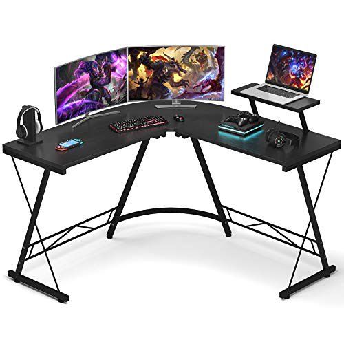 Photo 1 of Foxemart L Shaped Gaming Desk 51'' Corner Game Desk Home Office Desks with Large Monitor Stand Computer Desk with Round Corner, Black

**missing hardware