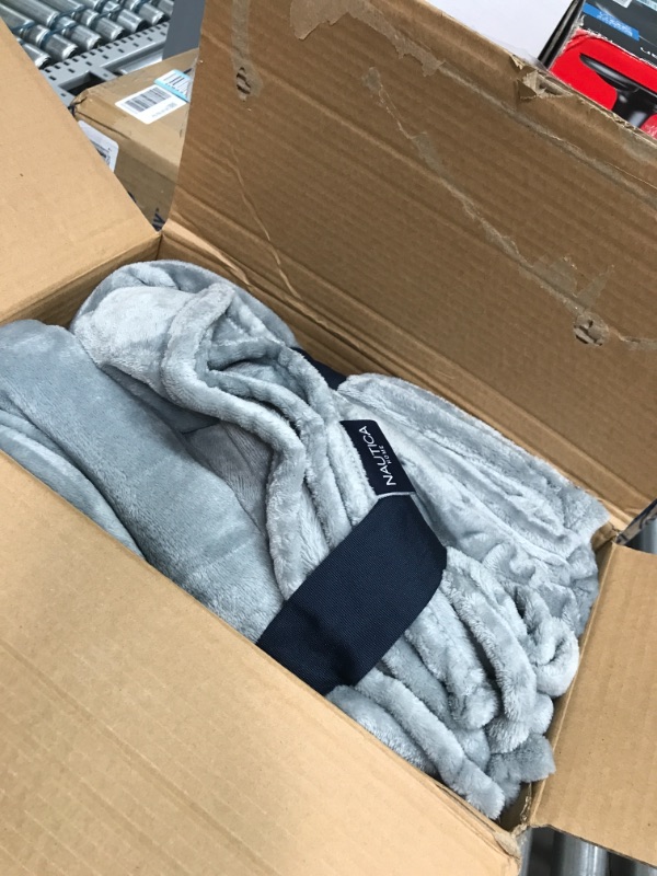 Photo 2 of ***OPEN BOX***
Nautica | Ultra Plush Collection | Blanket - Ultra-Soft & Cozy Plush Fleece, Lightweight & Luxuriously Warm, Machine Washable Easy Care, Twin, Grey
